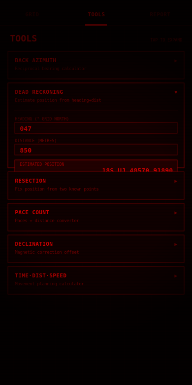 10 tactical tools including dead reckoning and resection