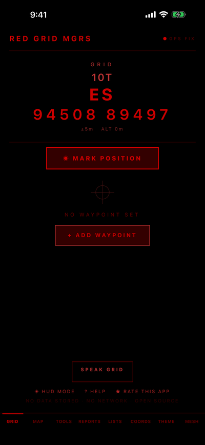 Free Offline MGRS GPS & Military Land Navigation — Red Grid MGRS